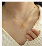 Fashion Love Titanium Steel Diamond Love Necklace