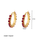 Fashion White Stainless Steel Diamond Round Earrings