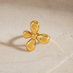 Gold Stainless Steel Flower Ring