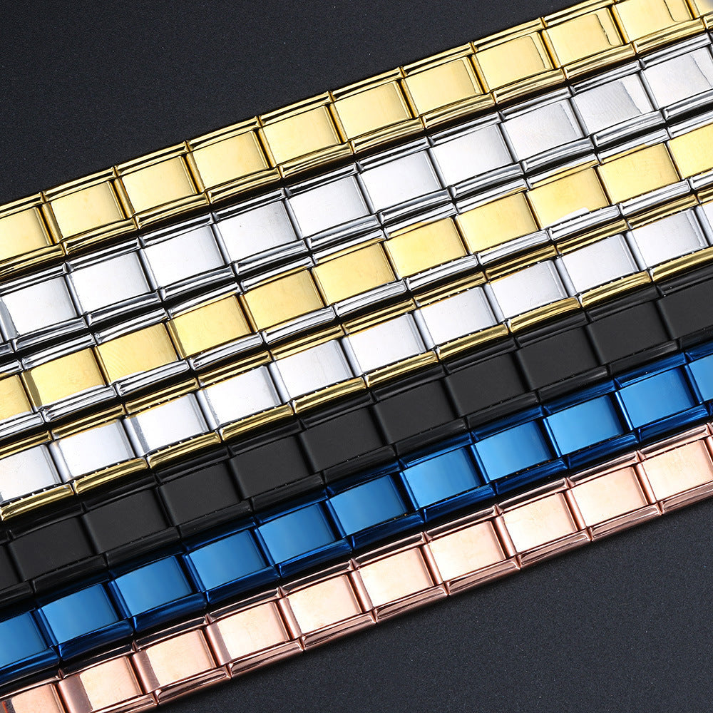 Fashion Gold (fine Quality) Titanium Steel Square Spliced Module Bracelet