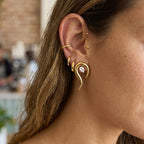 Gold 18k Gold Titanium Steel Zircon Studs Design Earrings