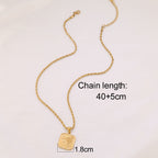 Golden Square Roses Stainless Steel Flower Necklace
