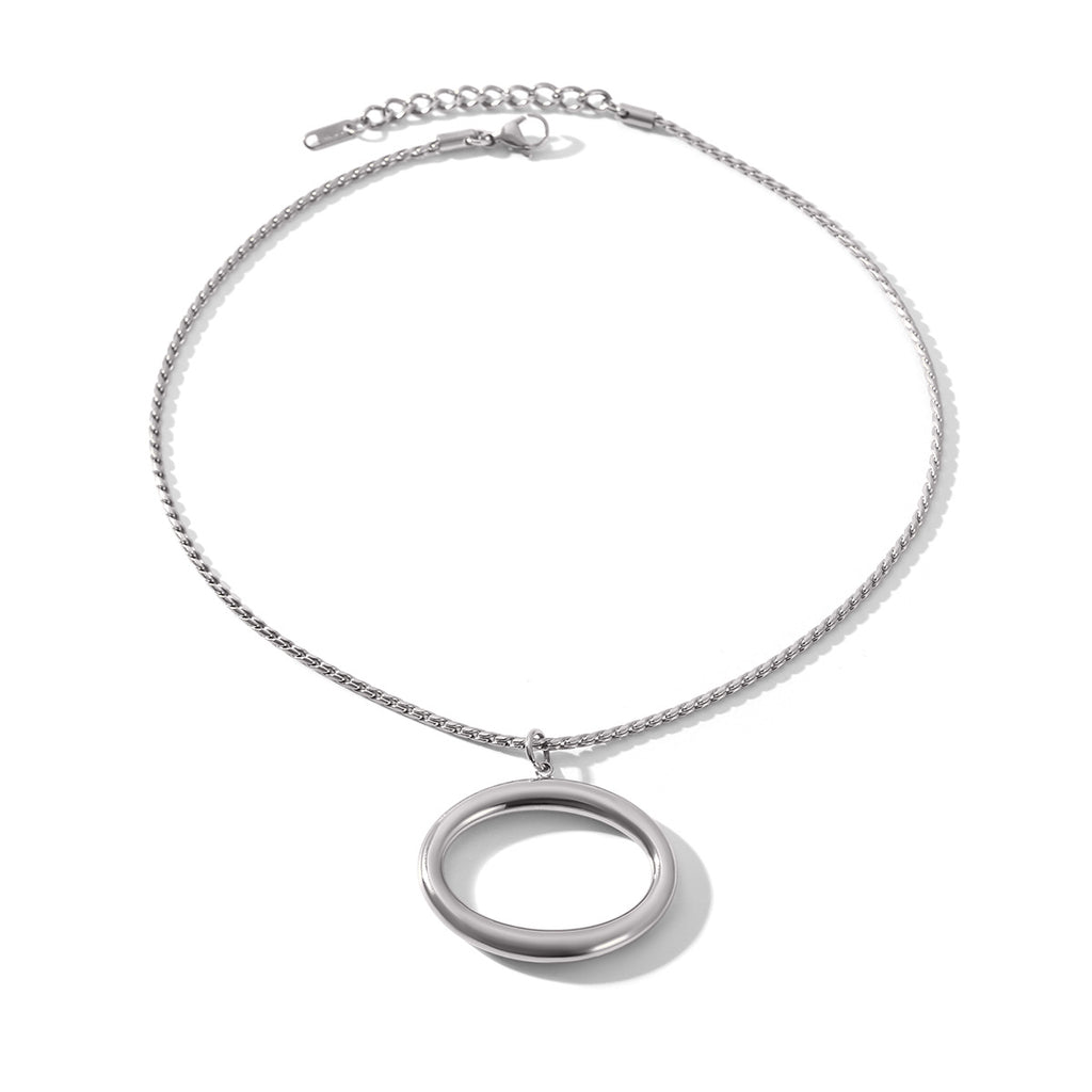 Necklace #3 Stainless Steel Openwork Oval Necklace