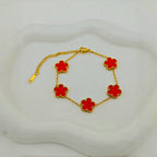 White Bracelet Stainless Steel Flower Bracelet