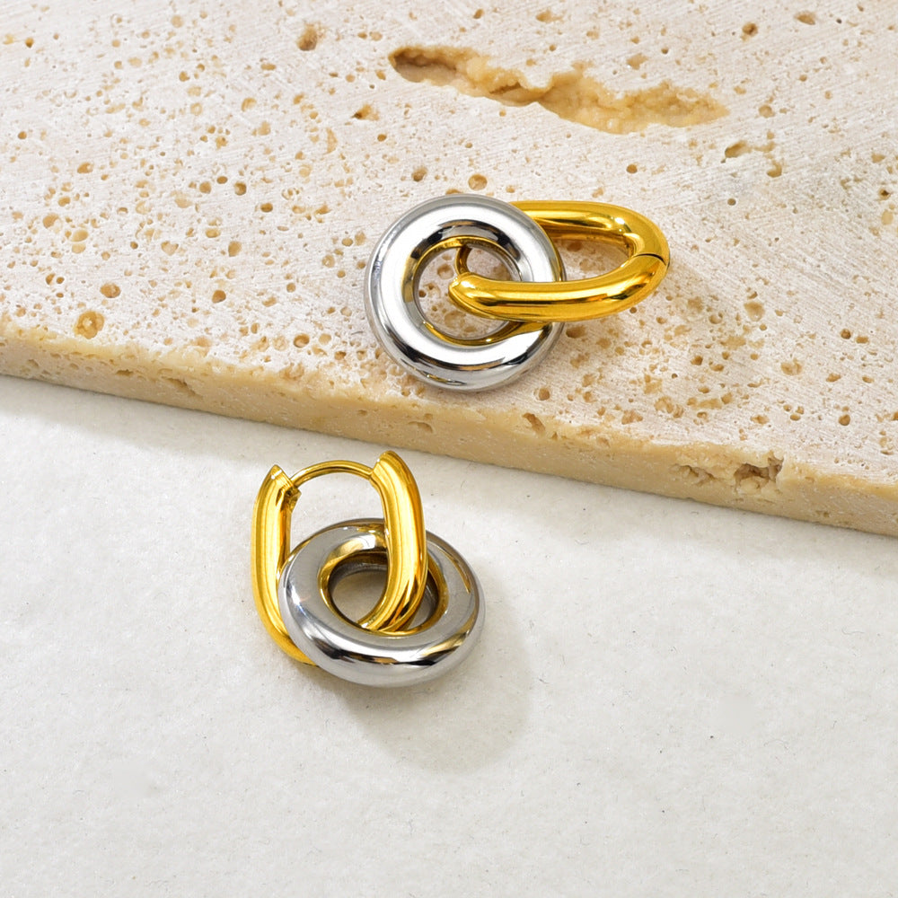 Gold Stainless Steel Hoop Earrings
