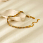 Gold And Silver Stainless Steel Color Matching Twist Bracelet