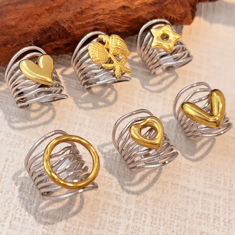 Ring1# Irregularly Shaped Stainless Steel Ring