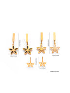 Round Earring Set Heart Star Bowknot Steel Stud Earrings