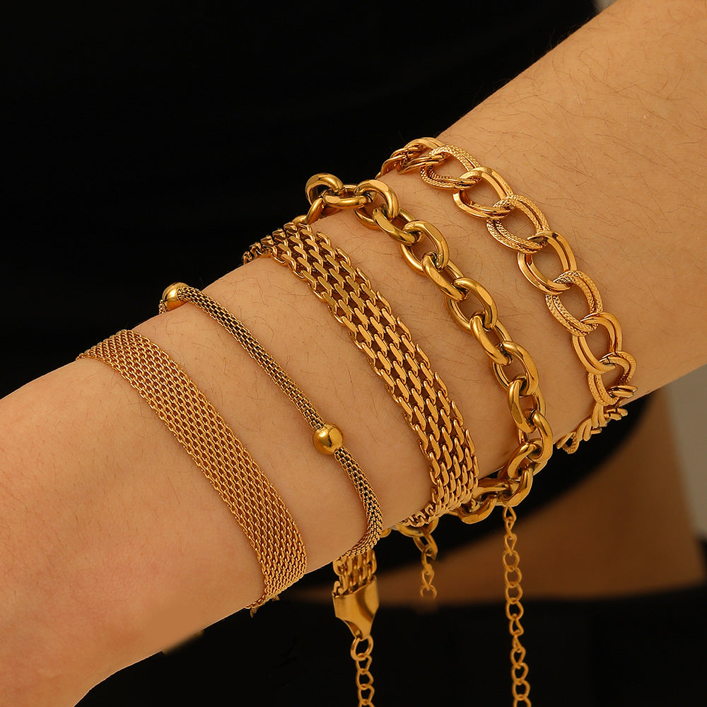 Bracelet 13# Stainless Steel Geometric Chain Bracelet