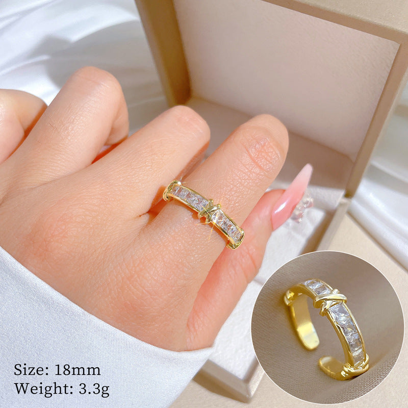 Ring 37 Stainless Steel Round Diamond Ring