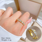 Ring 37 Stainless Steel Round Diamond Ring