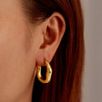 Gold Stainless Steel Irregular Earrings