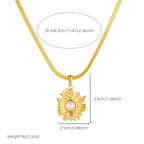 Gold Stainless Steel Flower Necklace