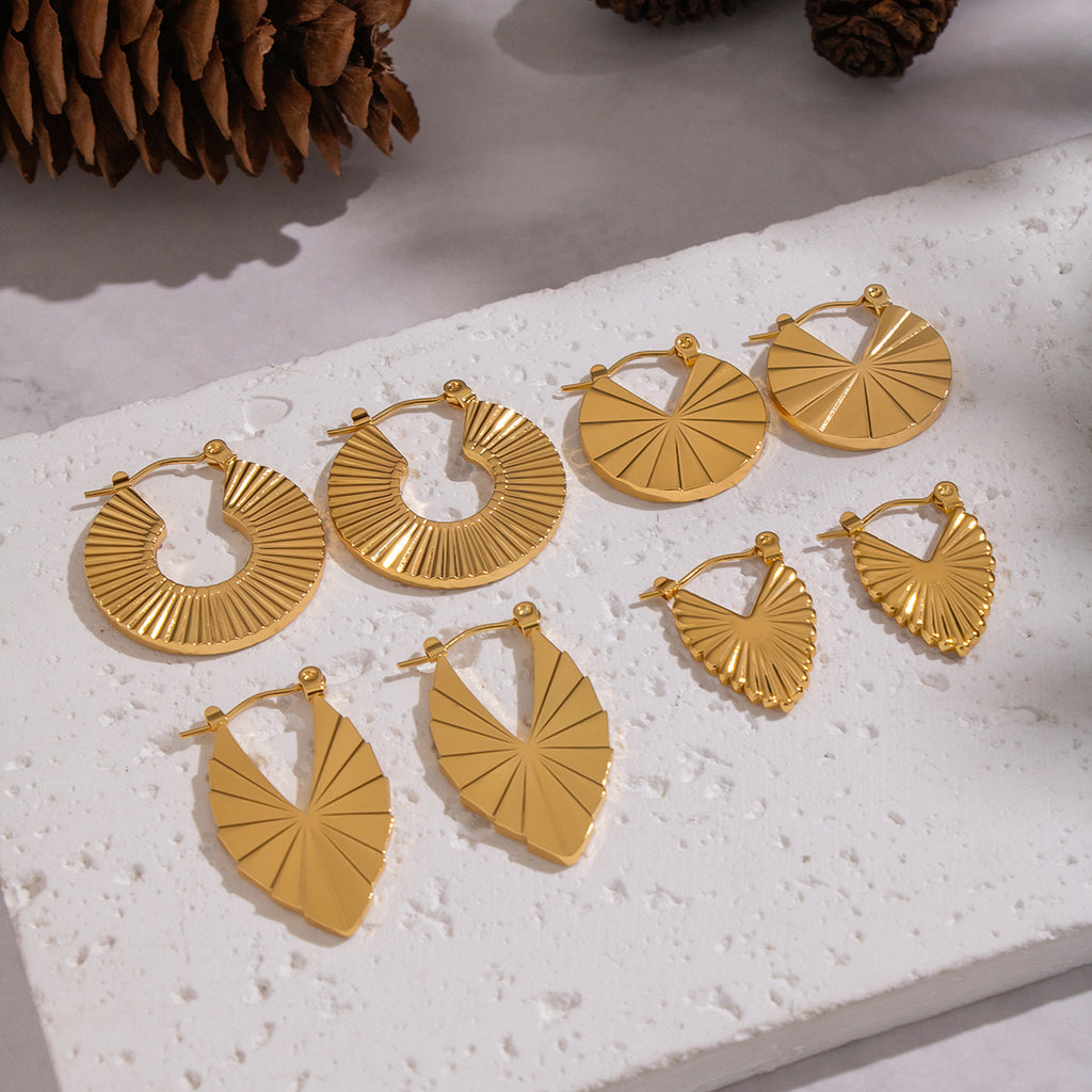 Earring #6 18k Gold Retro Geometric Stainless Steel Earrings