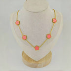 Yellow Necklace Stainless Steel Flower Necklace