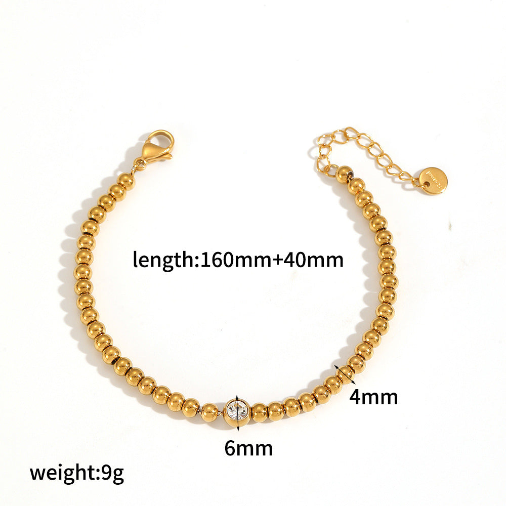 Bracelet 1# Stainless Steel Diamond Heart Bracelet