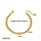 Bracelet 1# Stainless Steel Diamond Heart Bracelet