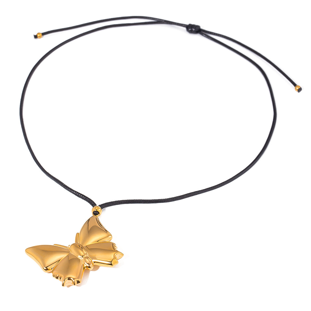 Gold Stainless Steel Butterfly Necklace