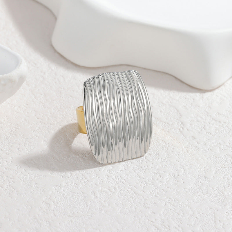 Ring 5# Stainless Steel Heart Ring