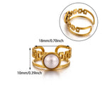 Ring #1 304 Stainless Steel Natural Stone Shaped Ring