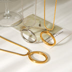 Necklace #2 Stainless Steel Openwork Oval Necklace