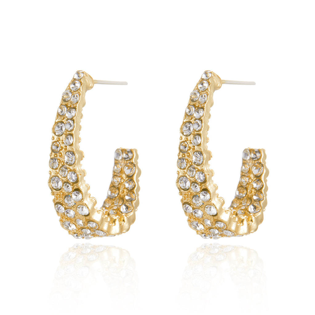 Style 1 Alloy Diamond-encrusted Teardrop-shaped Earrings