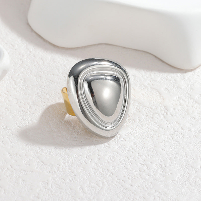 Ring 5# Stainless Steel Heart Ring