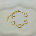 Yellow Necklace Stainless Steel Flower Necklace