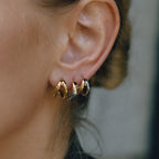 Earring #5 Stainless Steel Two-tone Irregular Shaped Earrings