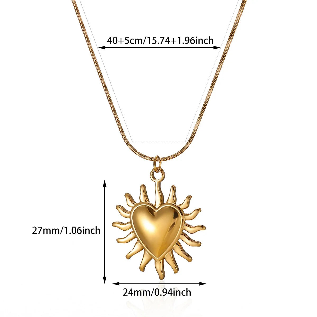 Love #8 304 Stainless Steel Heart Necklace