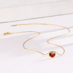 Fashion Heart White Shell Necklace Titanium Steel Heart Necklace