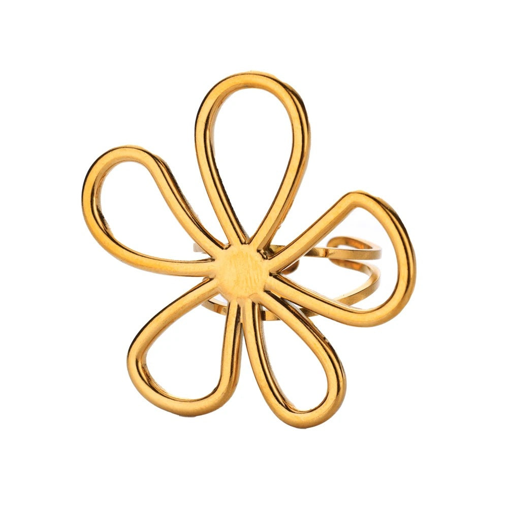 Ring #9 304 Stainless Steel Flower Ring