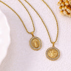 B1 Necklace A Stainless Steel Diamond-encrusted Portrait Necklace
