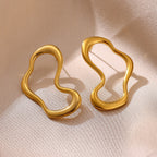 Gold Irregular Lines Statement Personality Minimalist Earrings
