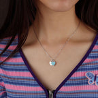 Pink Heart - Gold Stainless Steel Heart Necklace