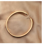 Fashion Silver Titanium Steel Round Open Bracelet With Diamonds