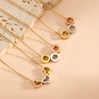Golden Heart Necklace Stainless Steel Openwork Heart Necklace