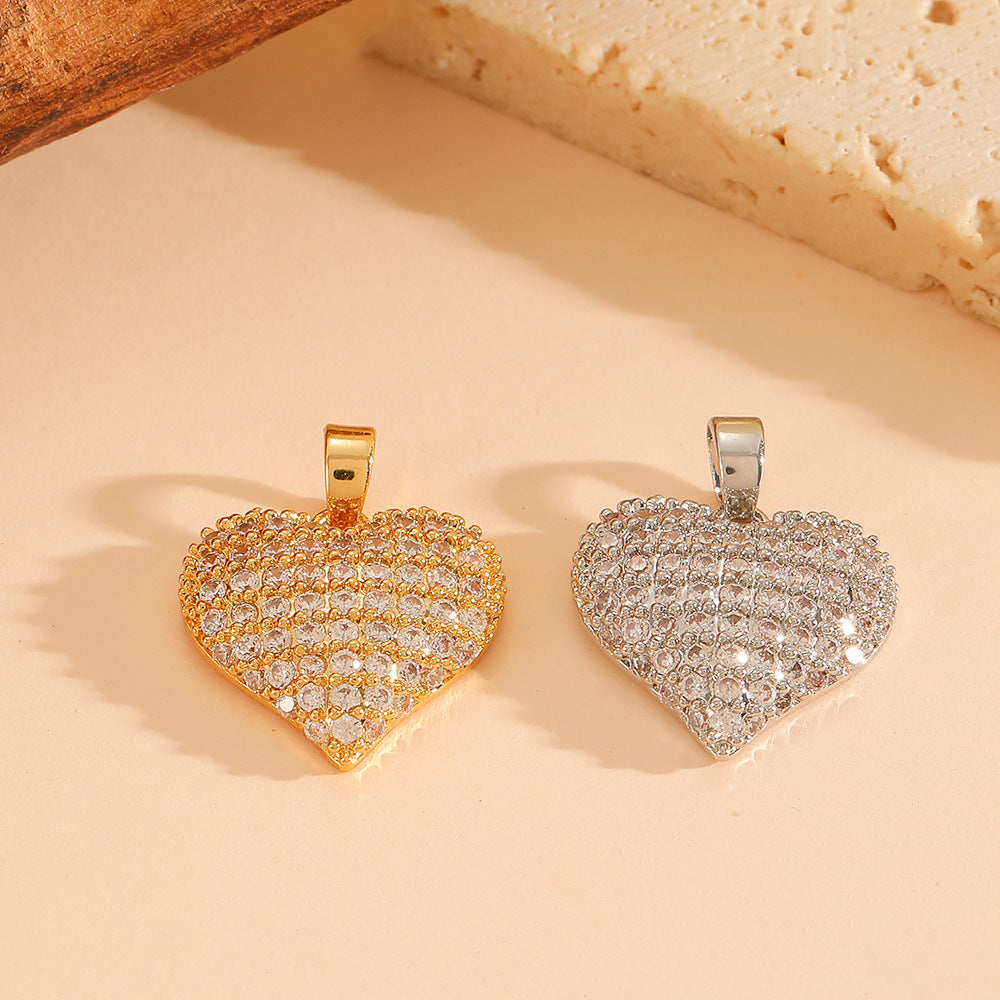 Gold Necklace Titanium Steel Diamond Heart Necklace