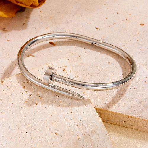 Diamond Gold Nail Bracelet R803 Titanium Steel Nail Bracelet