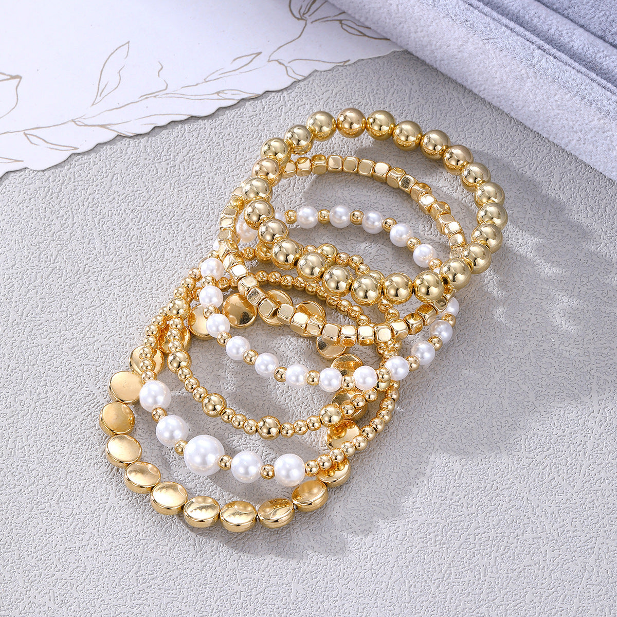 Set 1# Alloy Beaded Bracelet Set