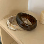 Dark Brown Brushed Irregular Resin Bracelet