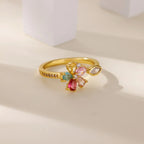 Ring #4 304 Stainless Steel Diamond-set Round Ring