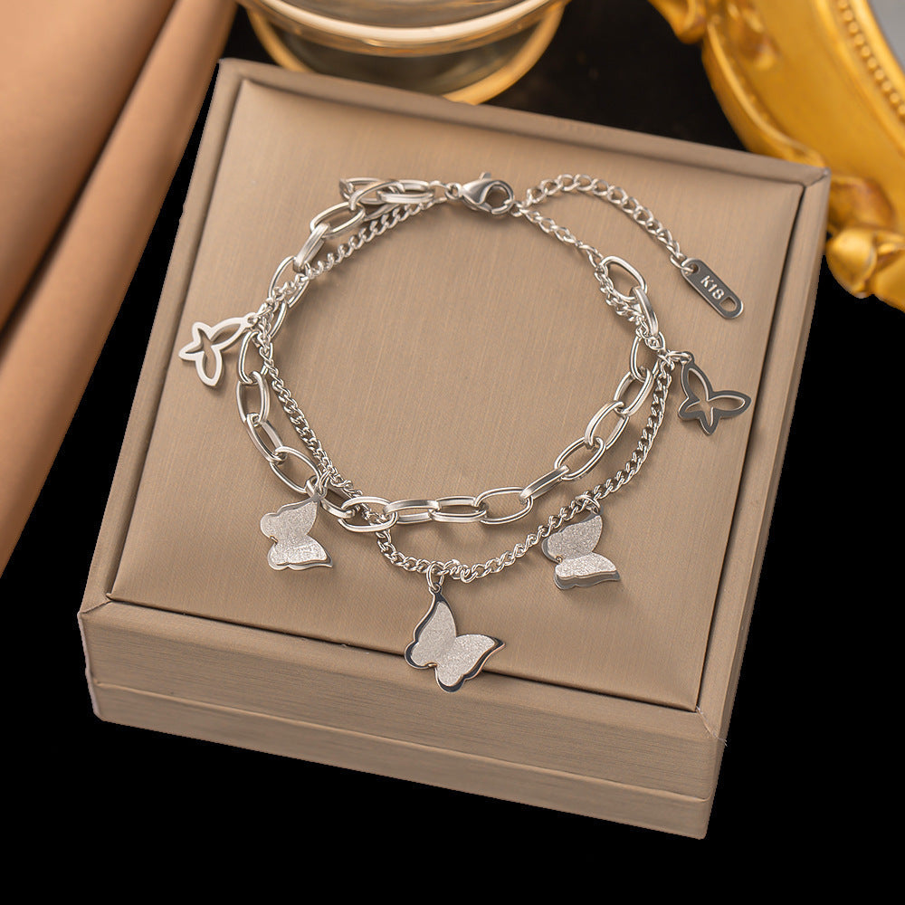 Big Heart Bracelet Gold Titanium Steel Heart Bracelet