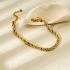 Gold And Silver Stainless Steel Color Matching Twist Bracelet