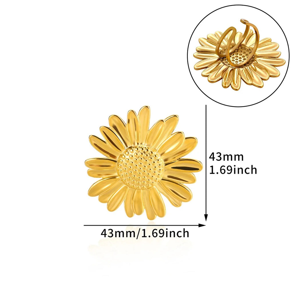 Ring #8 304 Stainless Steel Flower Ring