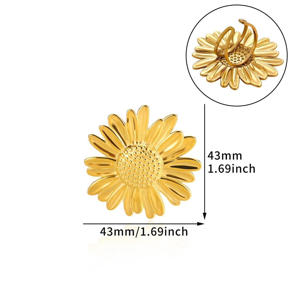 Ring #8 304 Stainless Steel Flower Ring