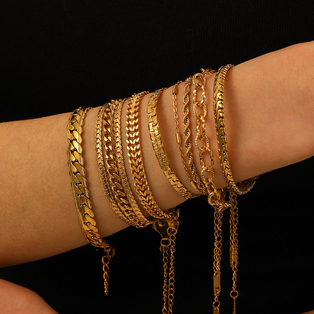 Bracelet 13# Stainless Steel Geometric Chain Bracelet