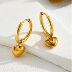 Gold Heart Earrings Titanium Steel Heart-shaped Earrings