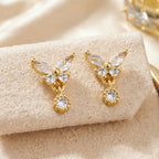 Gold 18k Gold Butterfly Pendant Screw Piercing