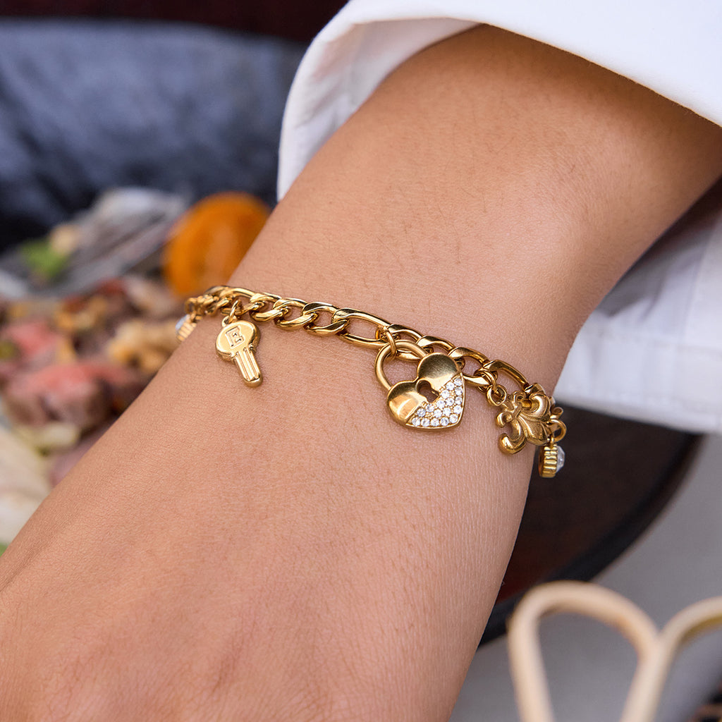 Bracelet #2 Stainless Steel Diamond-encrusted Five-pointed Star Key Bracelet